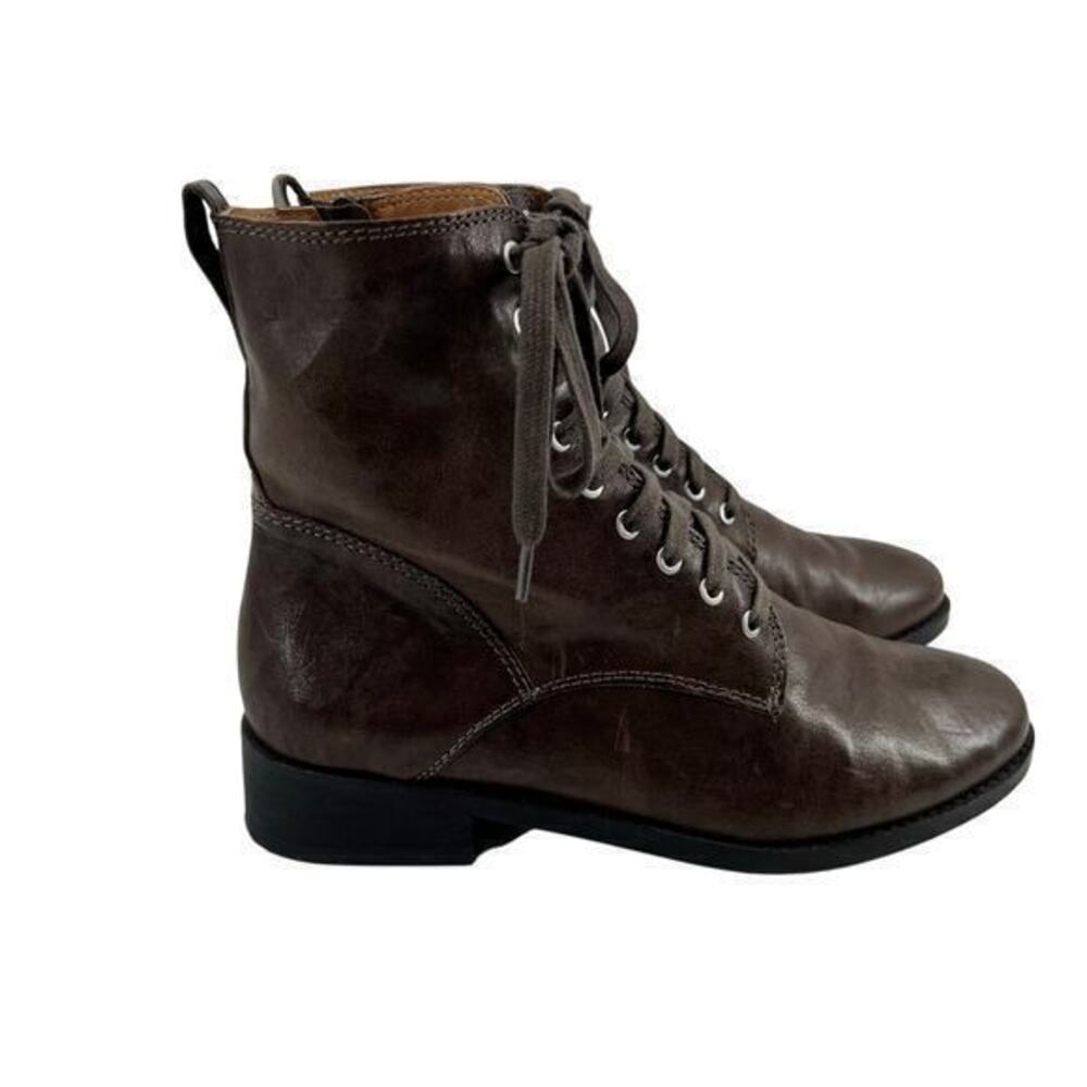 Lucky Brand Hestawn Women's Moto Boots LEATHER upper dark brown street size 7